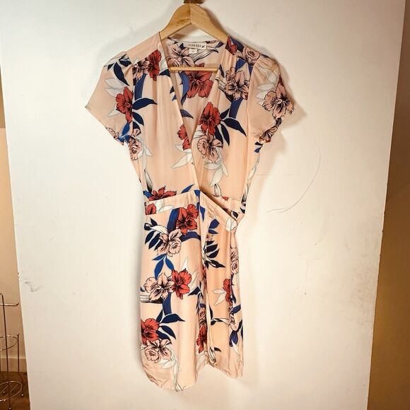 Yumi Kim Soho Mixer Floral Wrap Mini Dress Silk Peach Size XS NWOT - Picture 5 of 10